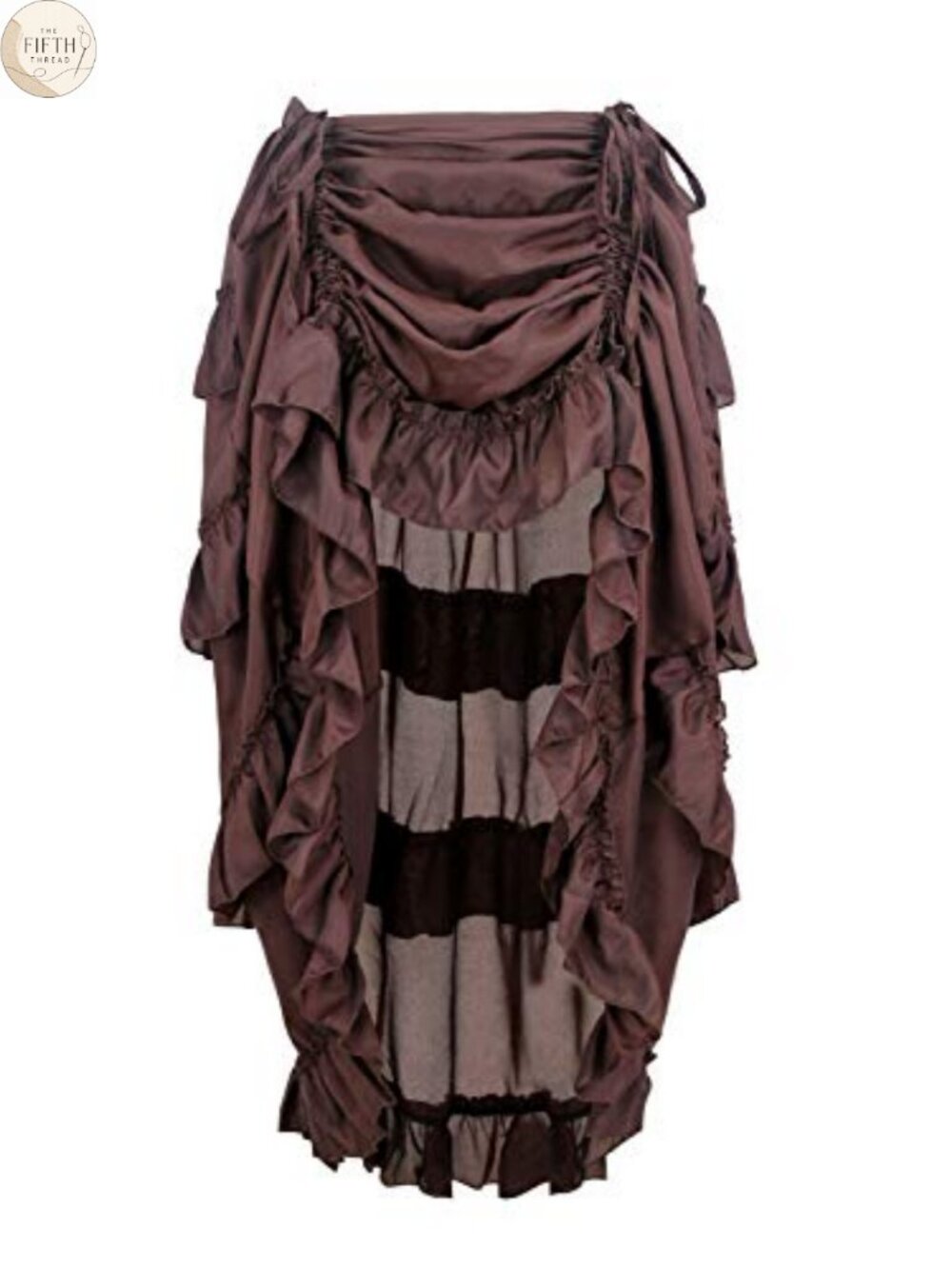 Steampunk Gothic High Low Ruffle Skirt Costume Cosplay